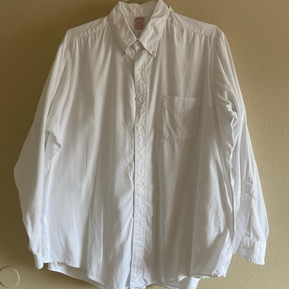 Brooks Brothers, men’s white shirt